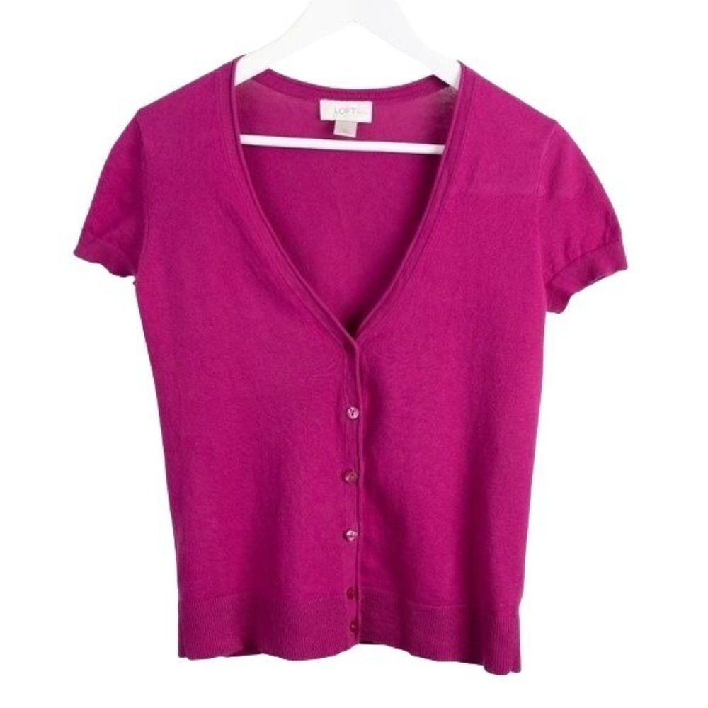 ANN TAYLOR LOFT short sleeve cardigan sweater size XSP